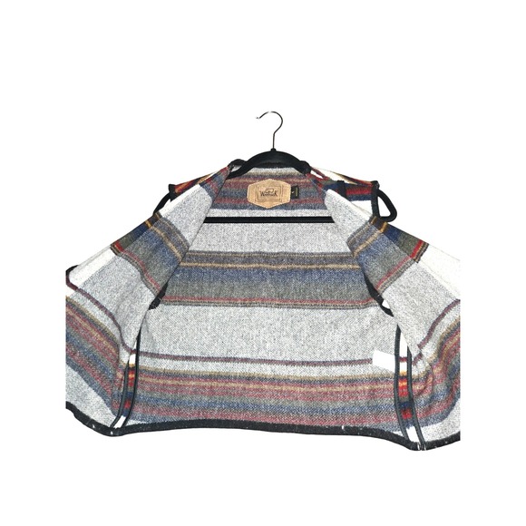Woolrich Wool Striped Blanket Vest Concho Fringe M Ranch Wear EUC Vintage - Picture 8 of 10